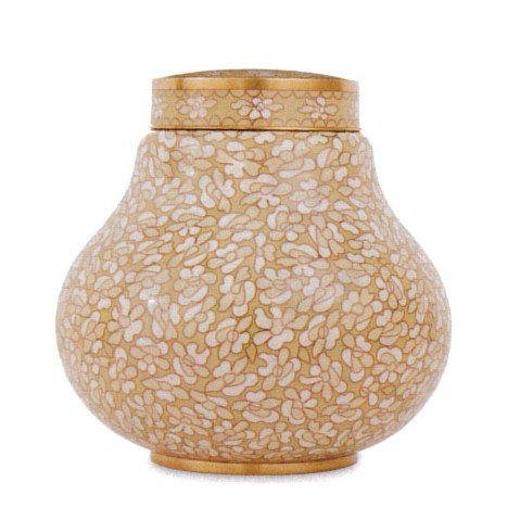 Ivory Pearl Cloisonne Full-Size Urn